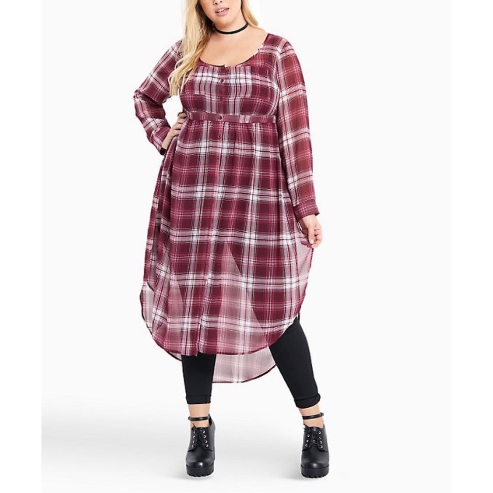 Torrid Size 2 long chiffon shirt
